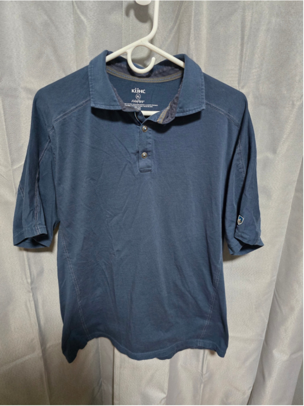 Men's KÜHL Wildfibre Organic Cotton Polo Shirt Blue XL